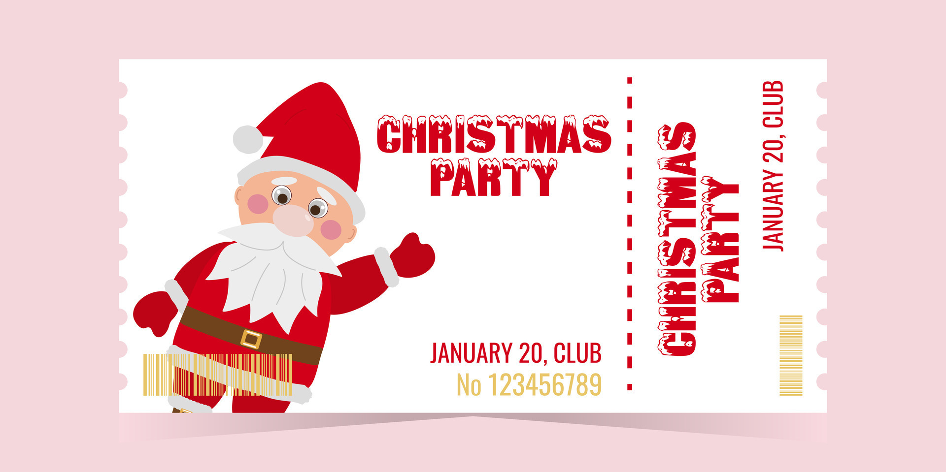Christmas party ticket layout template card design 32898418 vector art