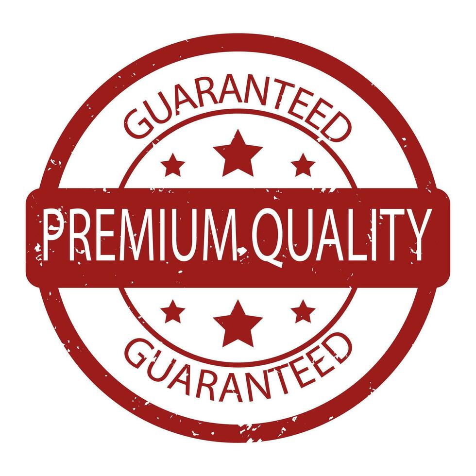 Premium quality guaranteed rubber stamp vector. Seal stamp premium quality, print best standard, high imprint control texture illustration vector