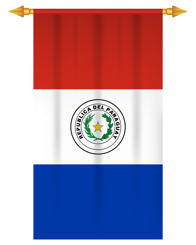 Paraguay flag vertical pennant isolated png