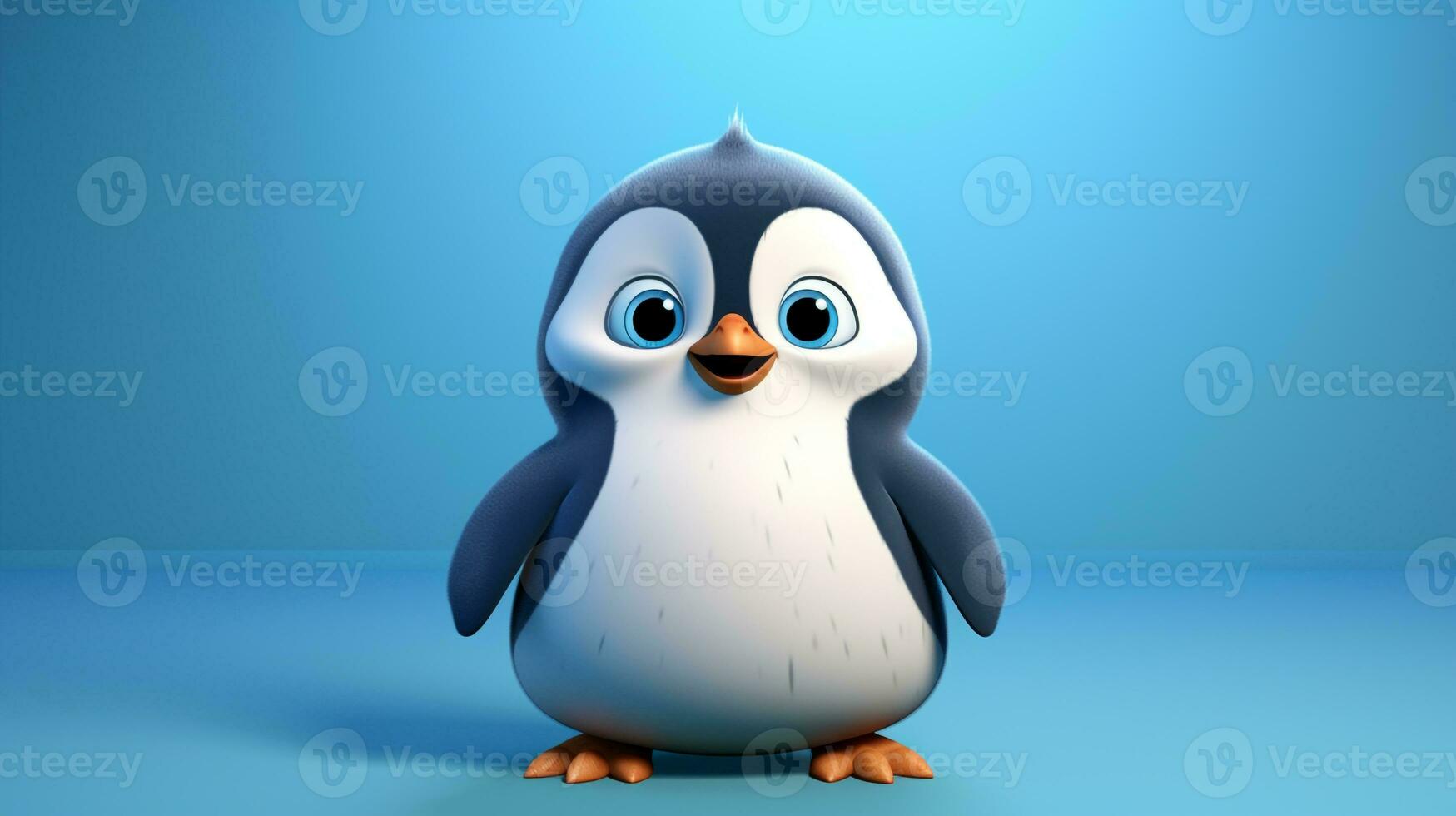 a cute little Penguin in Disney cartoon style. Generative AI photo