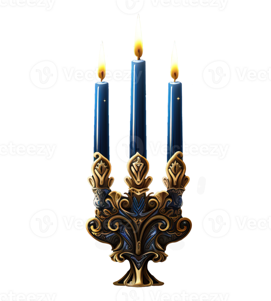 hanukkah candle light ai generative png