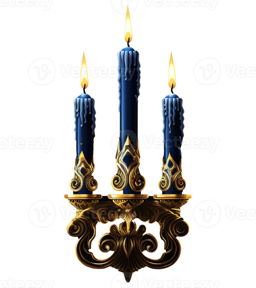 hanukkah candle light ai generative png