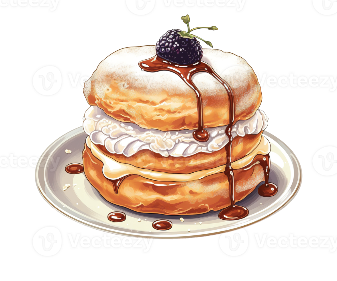 sufganiyot cake ai generative png