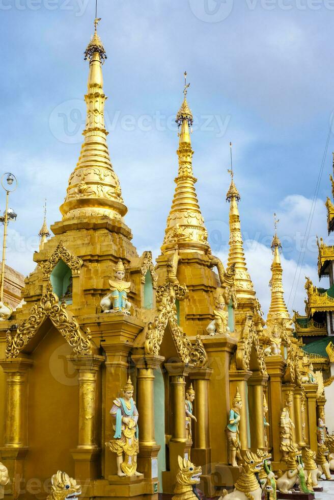 Exterior of the Shwedagon Pagoda a Golden Pagoda in Yangon, Rangoon, Myanmar, Asia photo