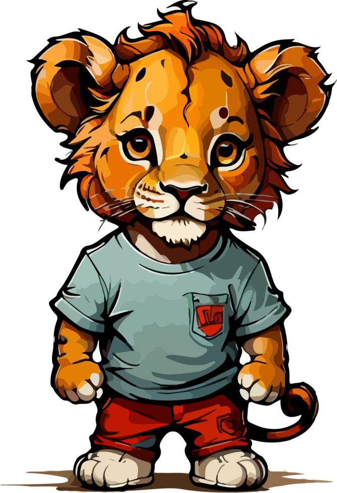 Baby Lion Clip Art AI Generative png