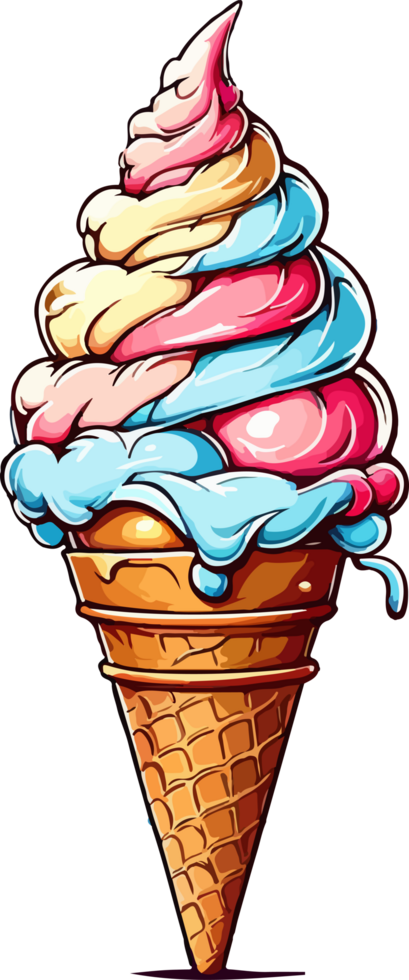 Ice Cream Cone Clip Art AI Generative png