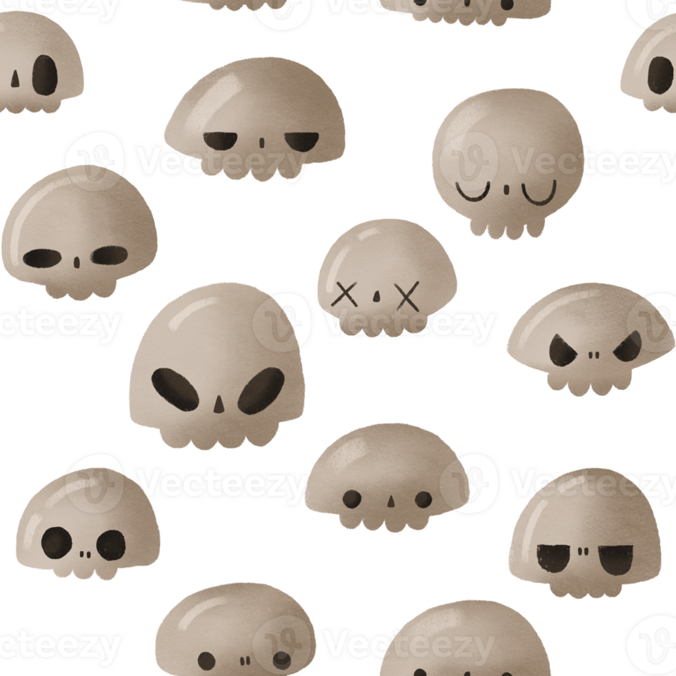seamless pattern with simple skulls. Isolated background png