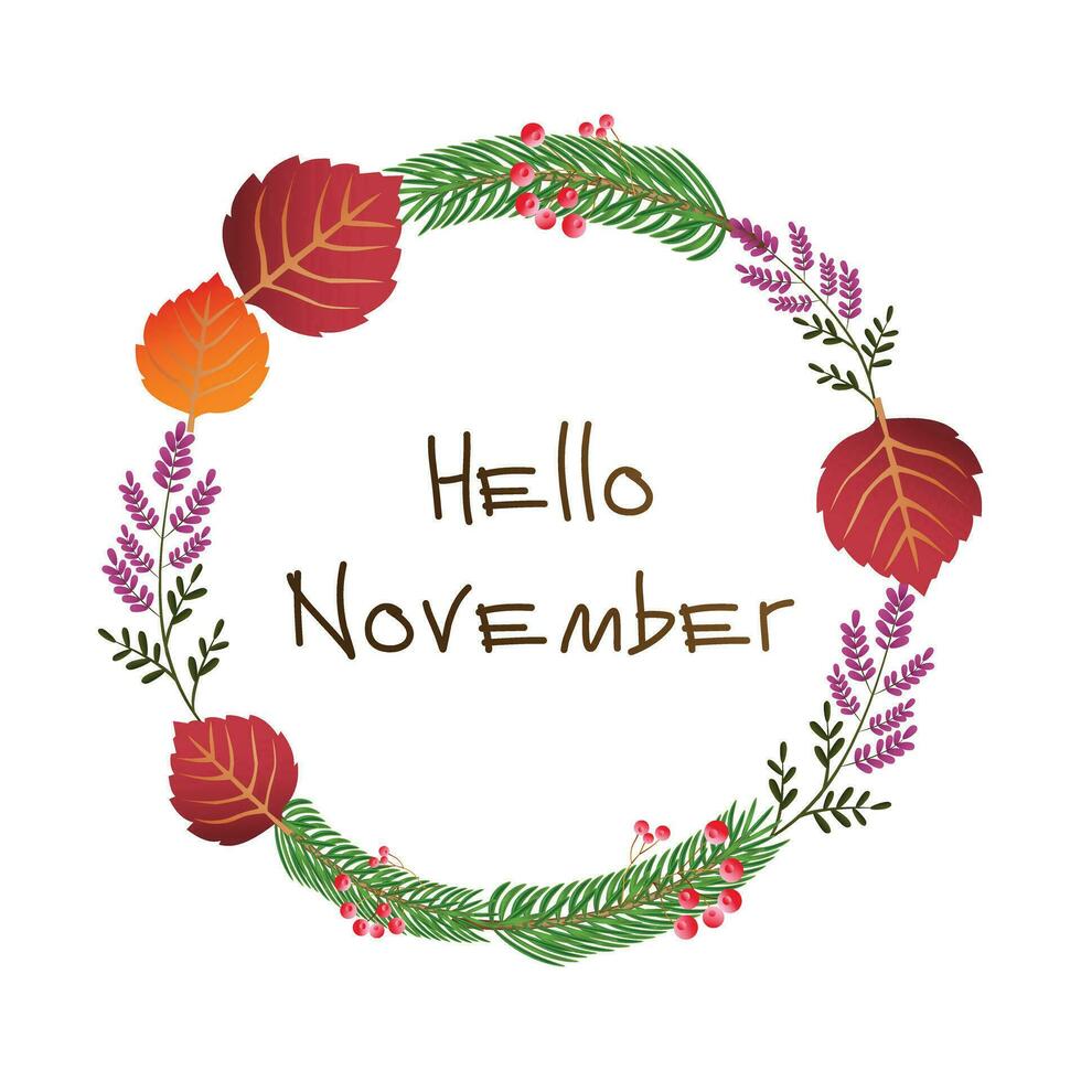 Hello November frame vector