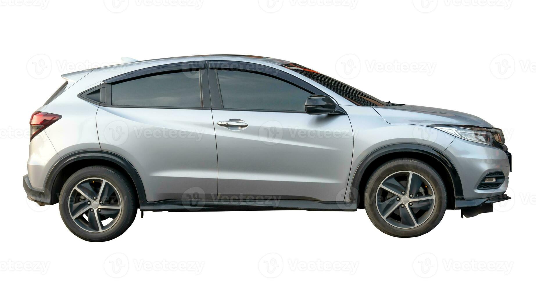 Gray hatchback car isolated on white background with clipping path photo