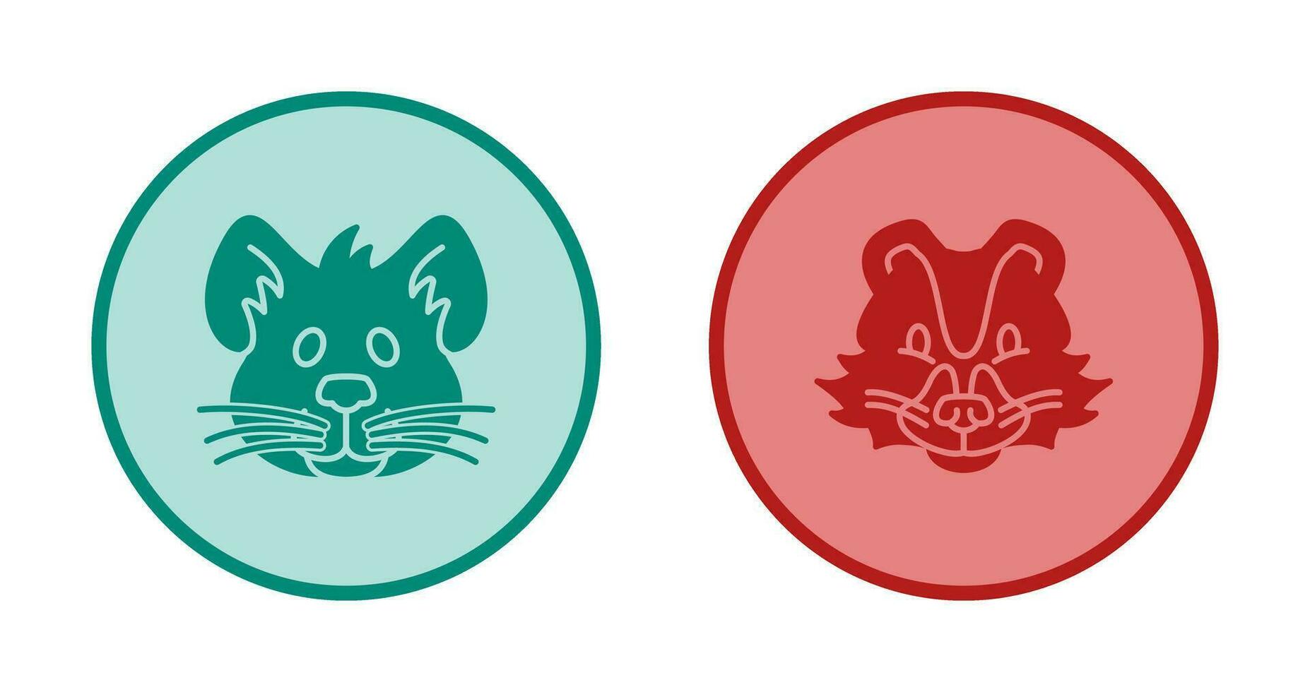 Mouse and Skunk Icon vector