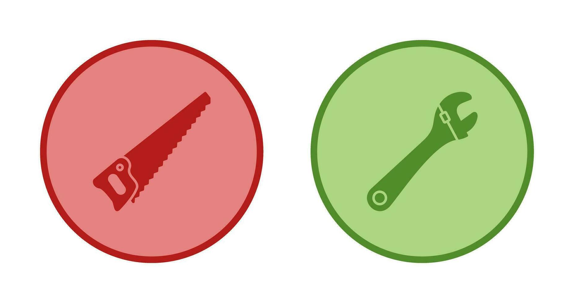 Saw and Wrench Icon vector