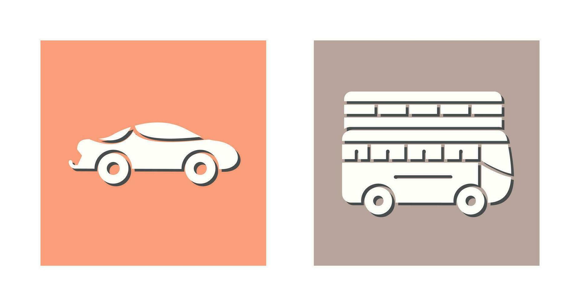 Sports Car and Double Icon vector