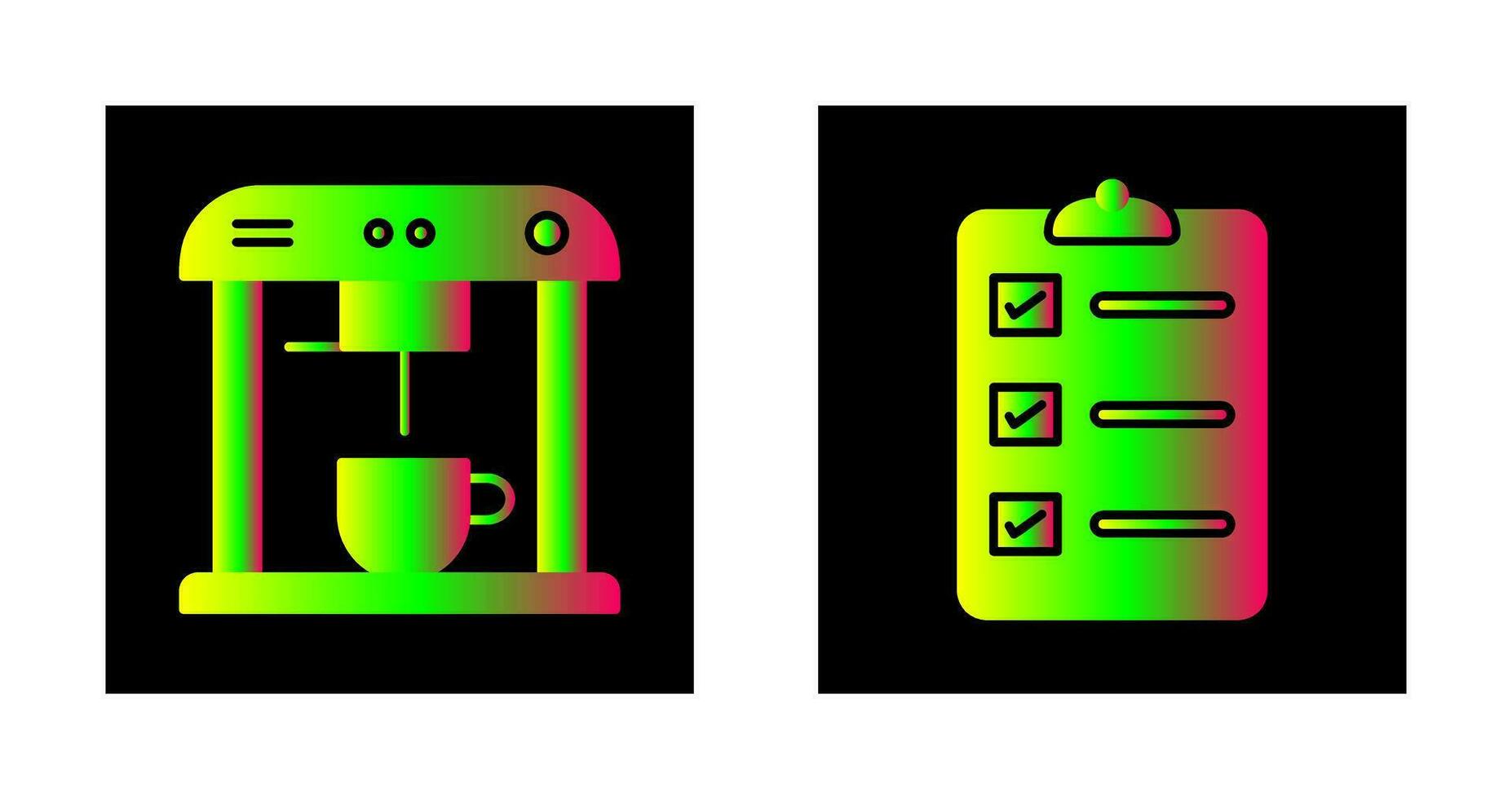 coffee machine and order list Icon vector