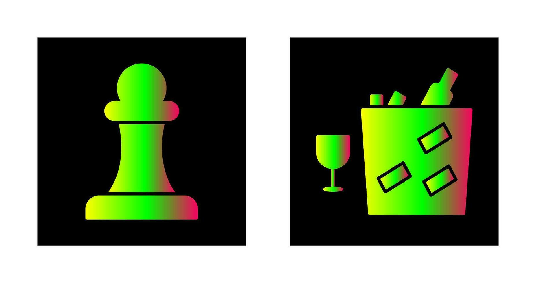 pawn and wine bottle in ice  Icon vector