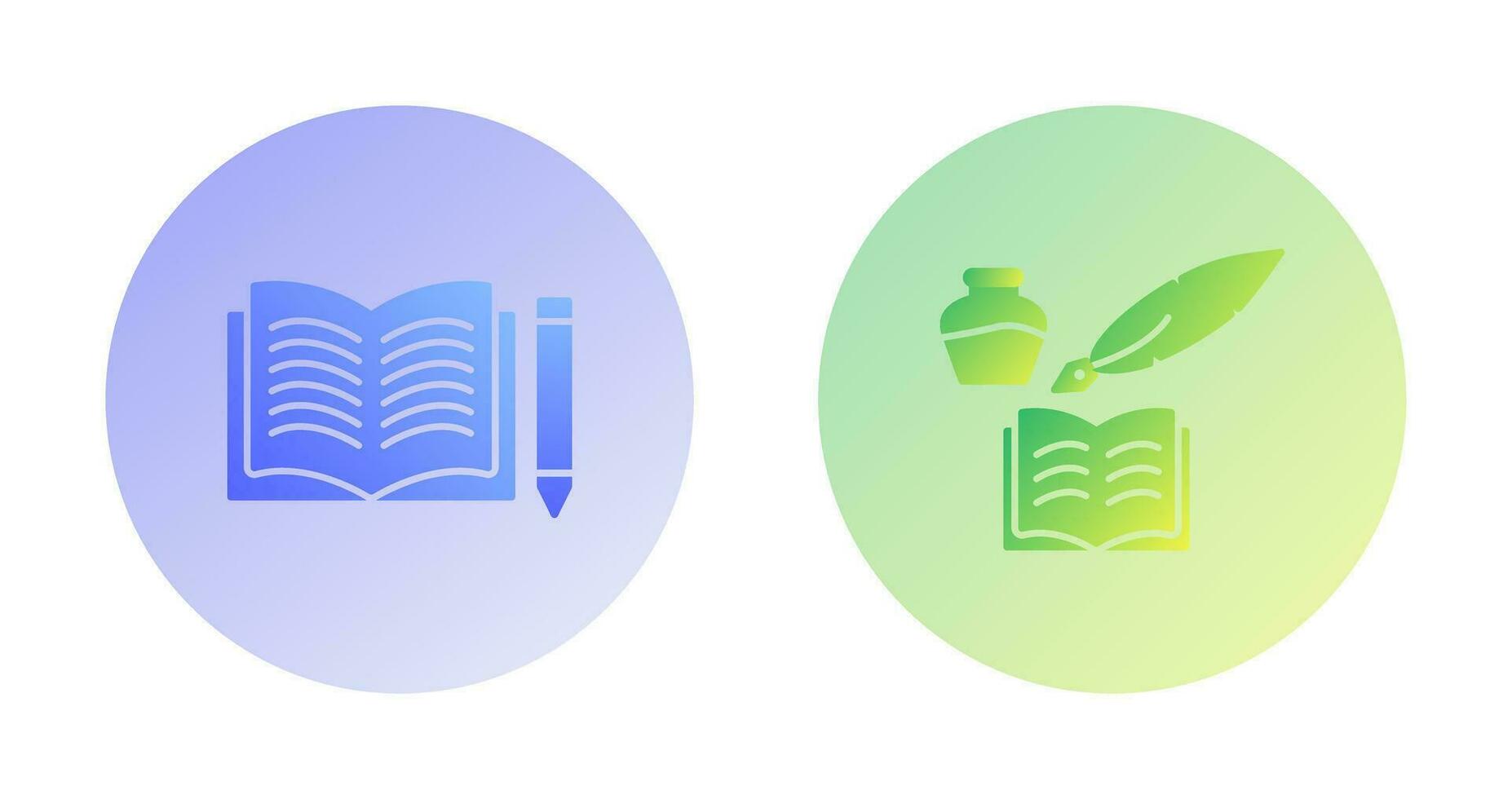 Pencil and Book and Quilland Book Icon vector