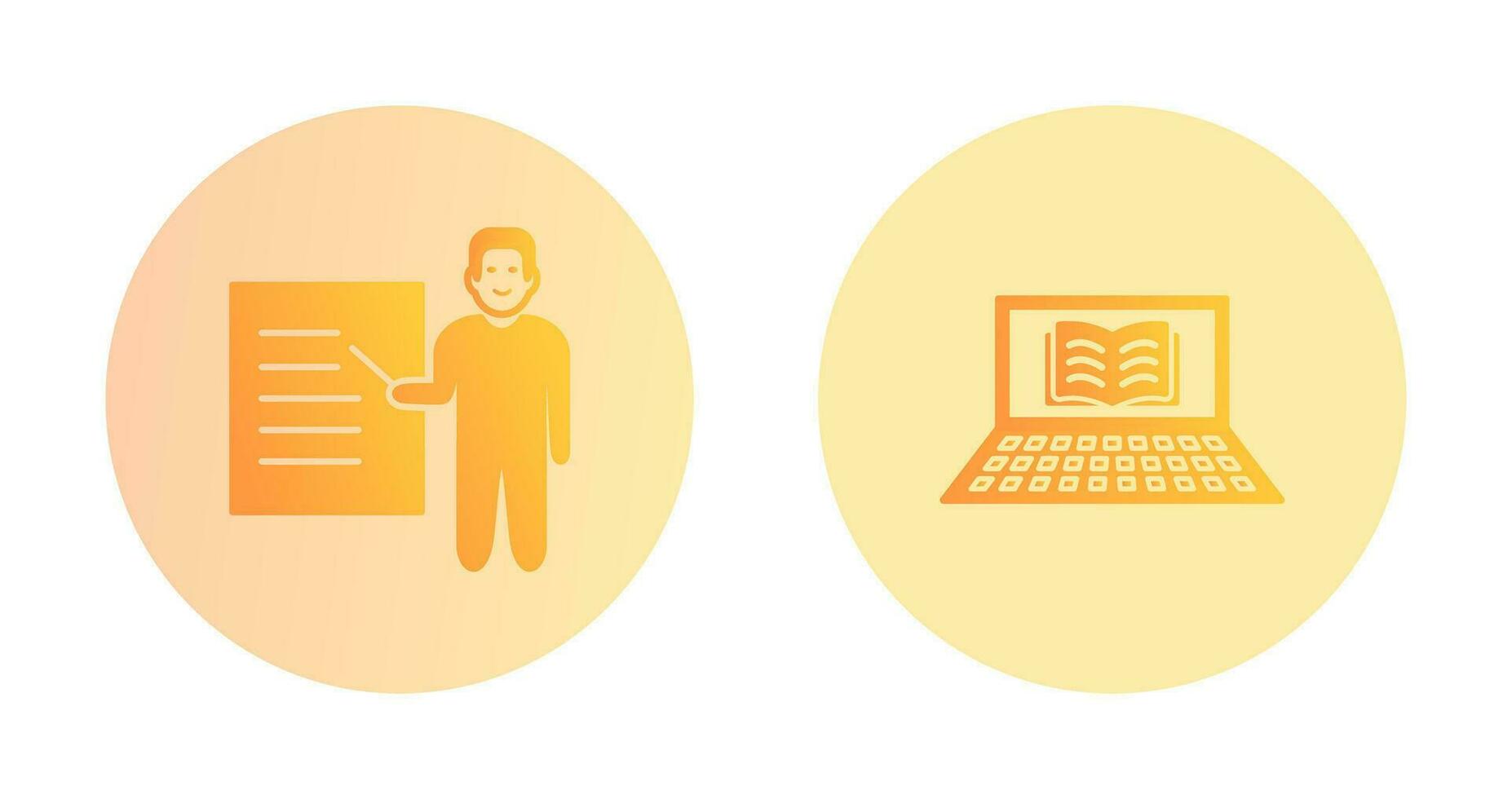 Online Books and Male Presenter Icon vector