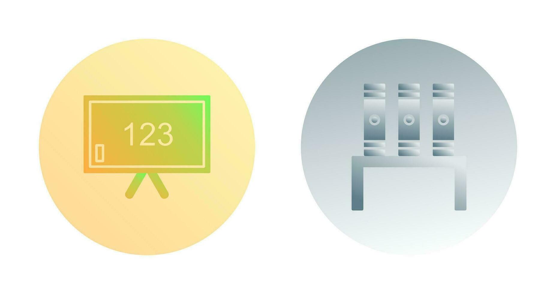Classroom Board and Bookstand  Icon vector