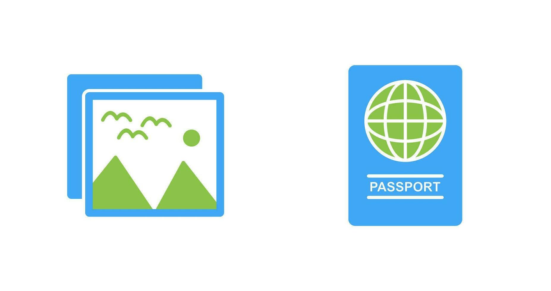 pictures and passport Icon vector