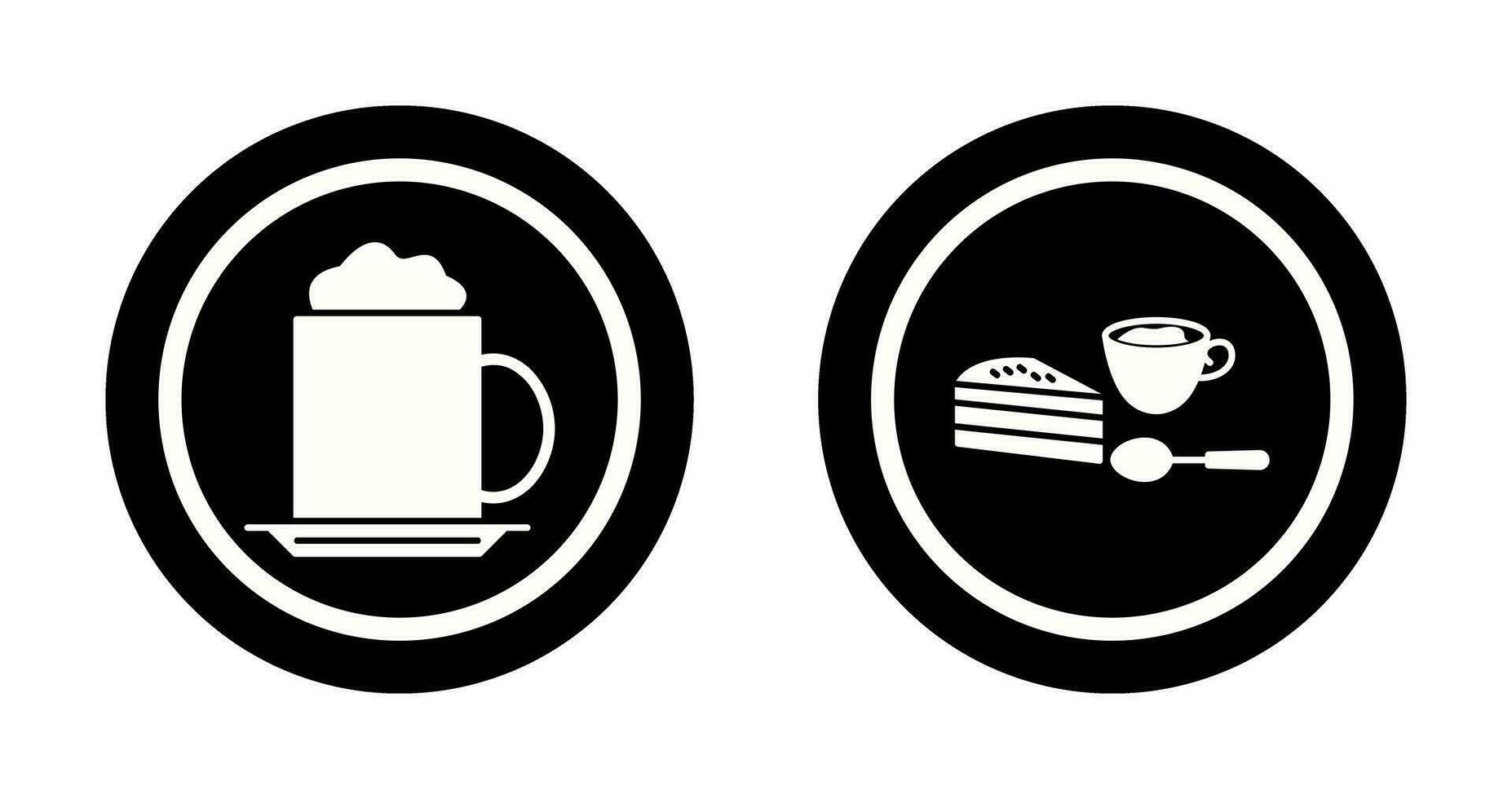 capppucino and coffee served  Icon vector