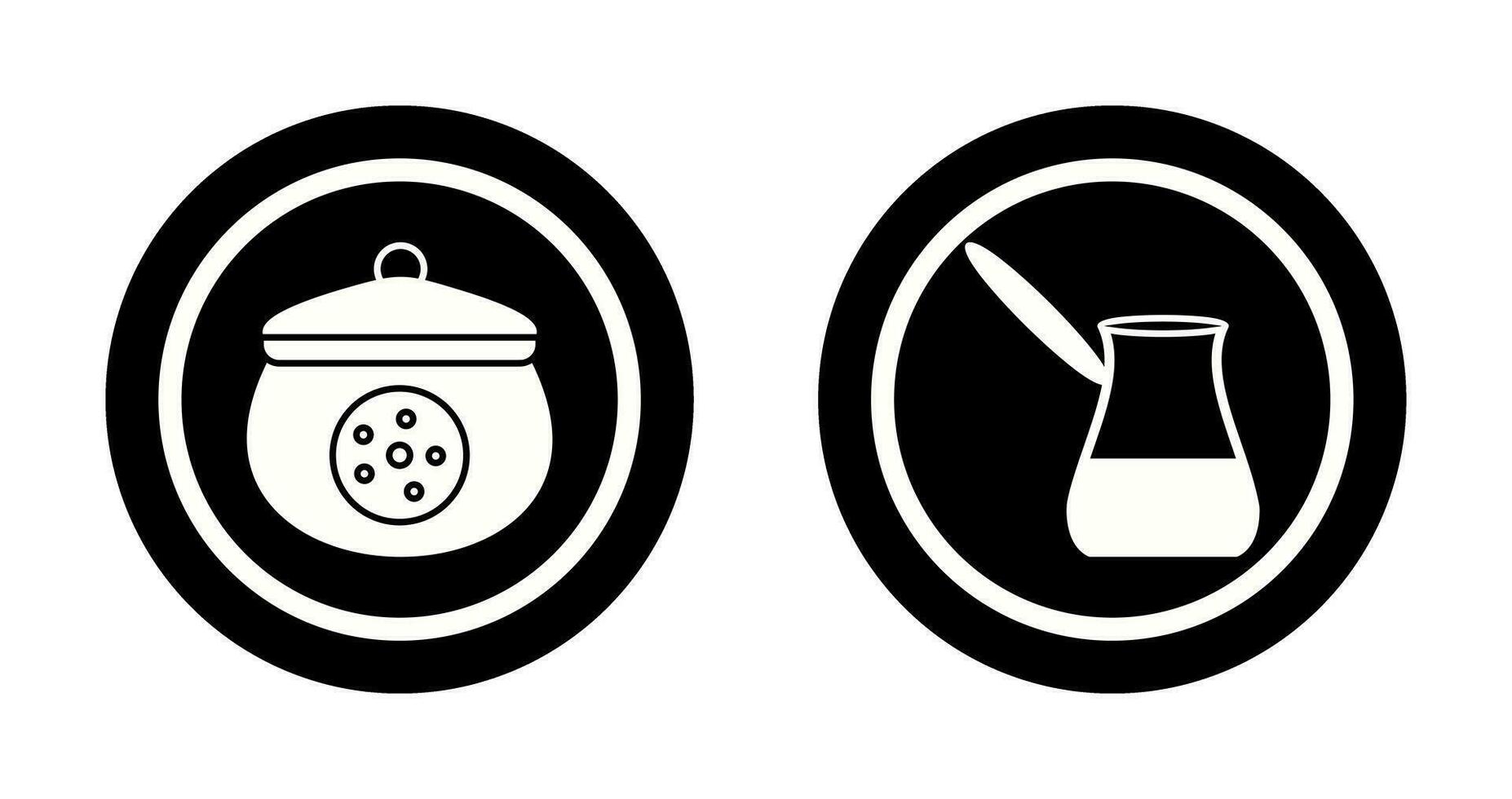 cookie jar and cezve Icon vector