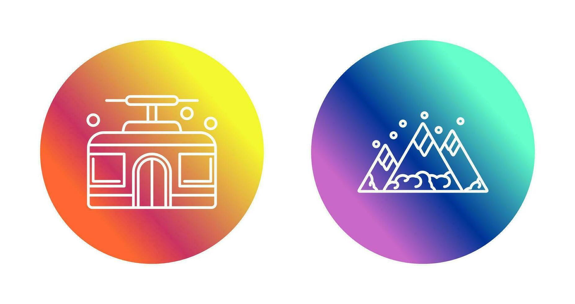 Mountain and Cable Car Icon vector