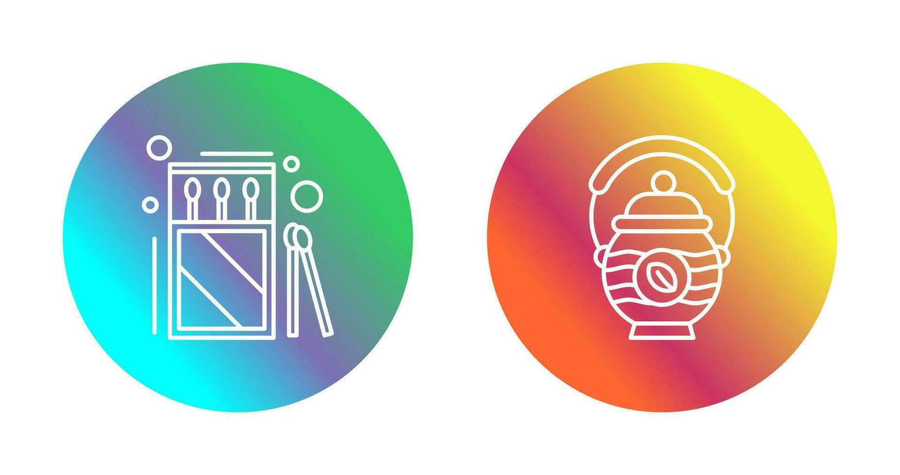 Matches and Teapot Icon vector