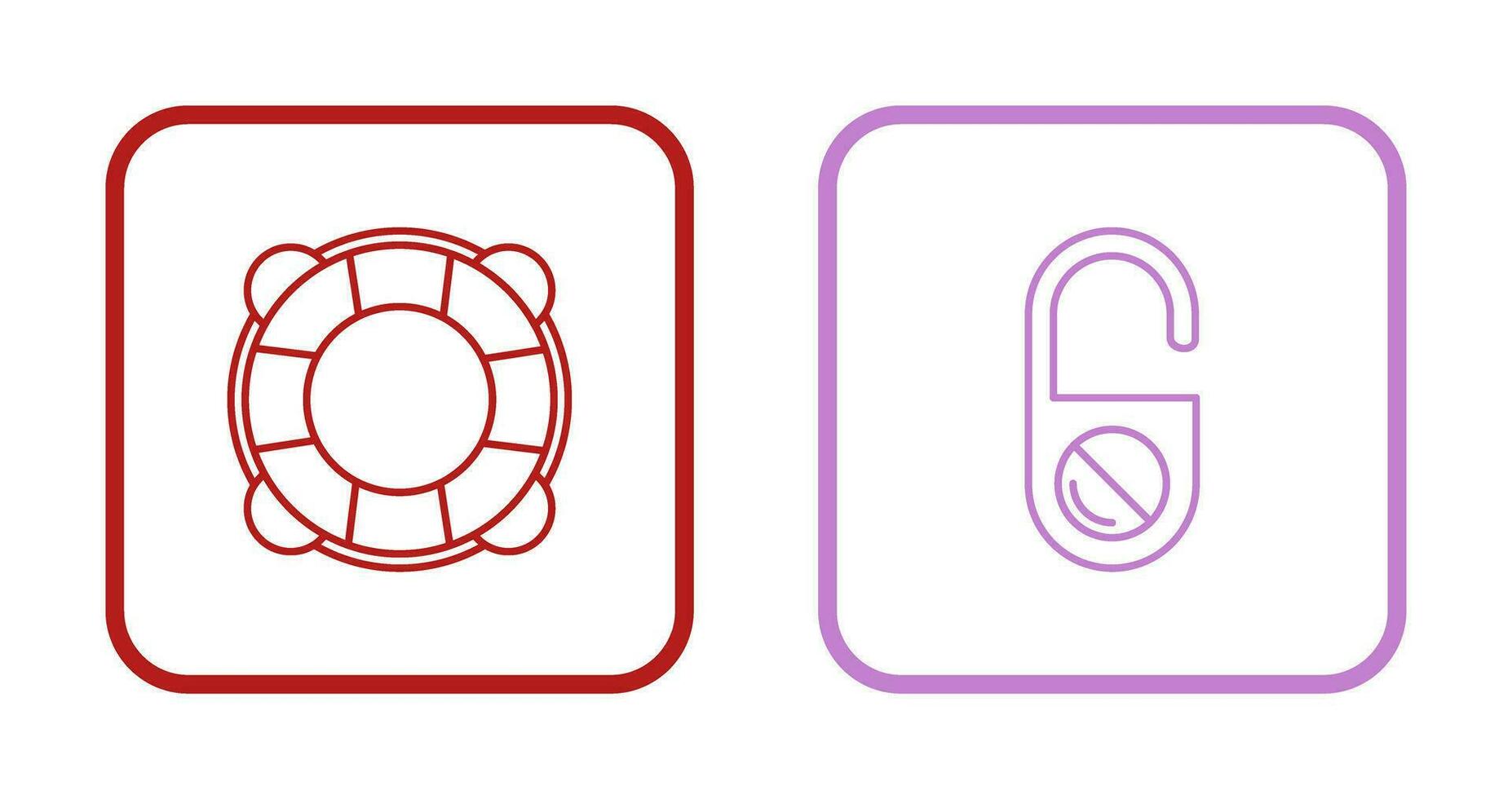 Life Preserver and Do Not Disturb Icon vector