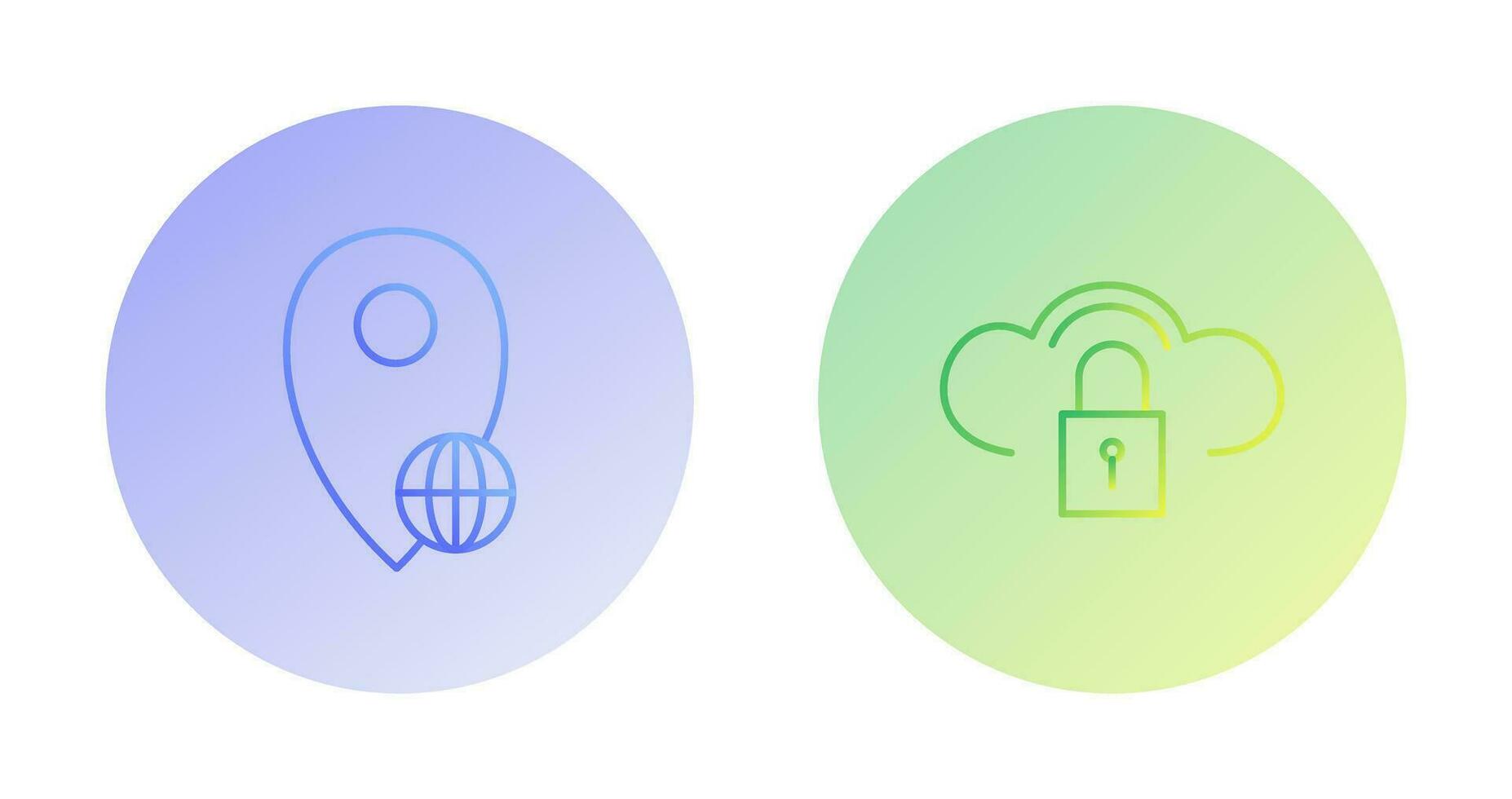 global location and secure cloud  Icon vector