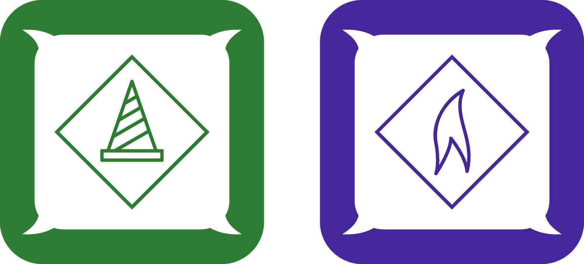 under construction and flammable material  Icon vector