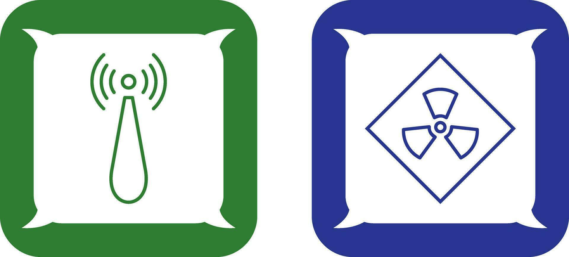 non ionizing radiation and radiation Icon vector