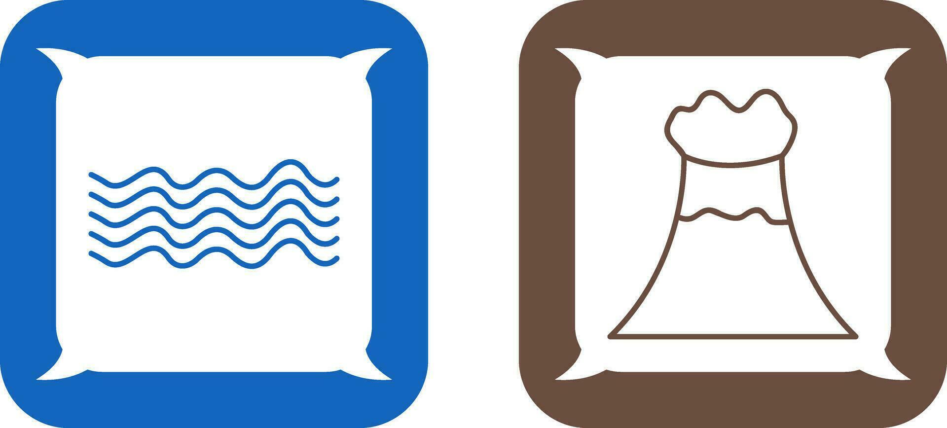 magnetic waves and volcano Icon vector