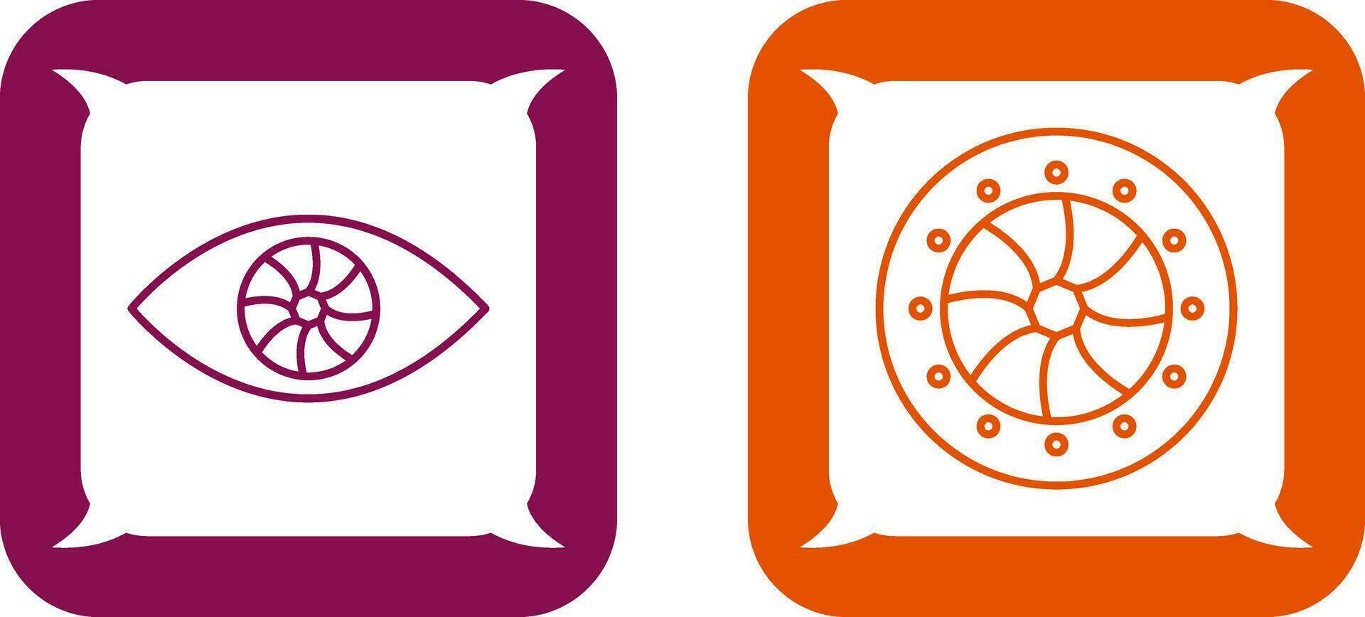 eye and optical diaphram Icon vector