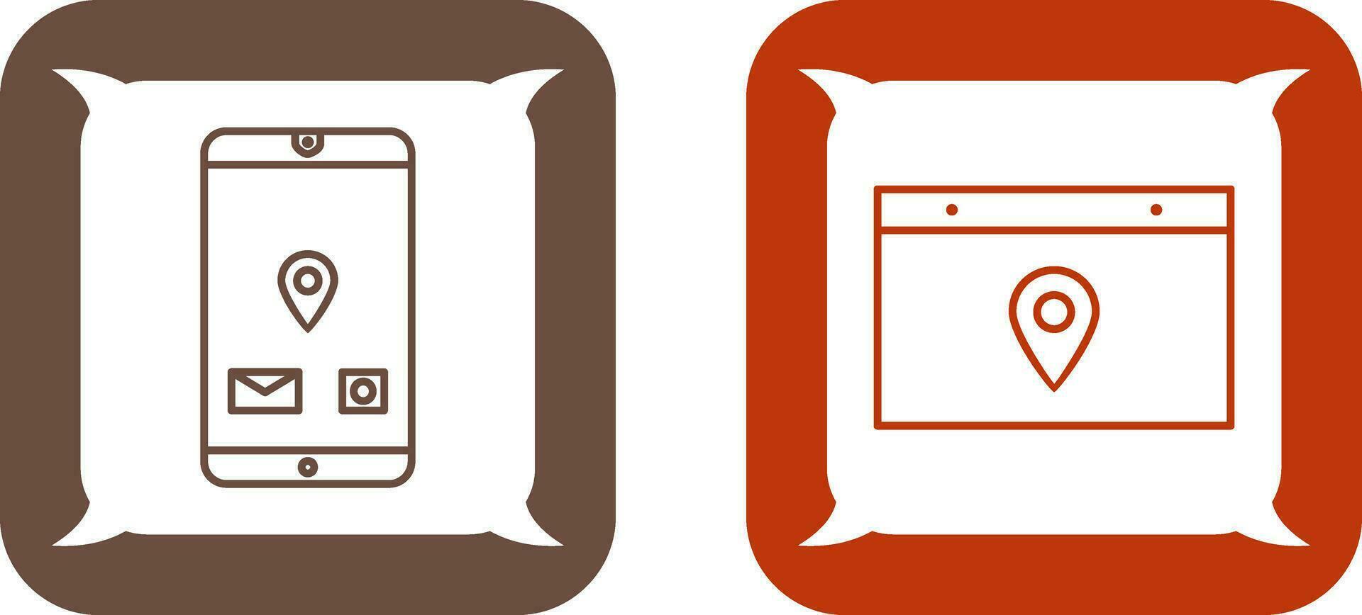 mobile application and location web advertising Icon vector