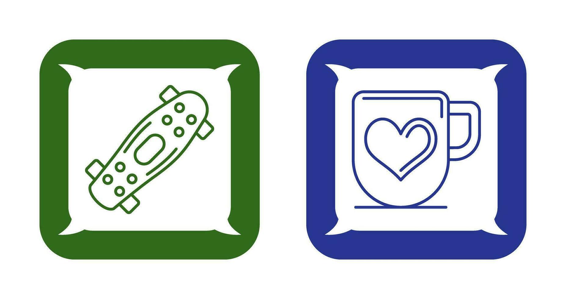 Skateboard and Mug Icon vector