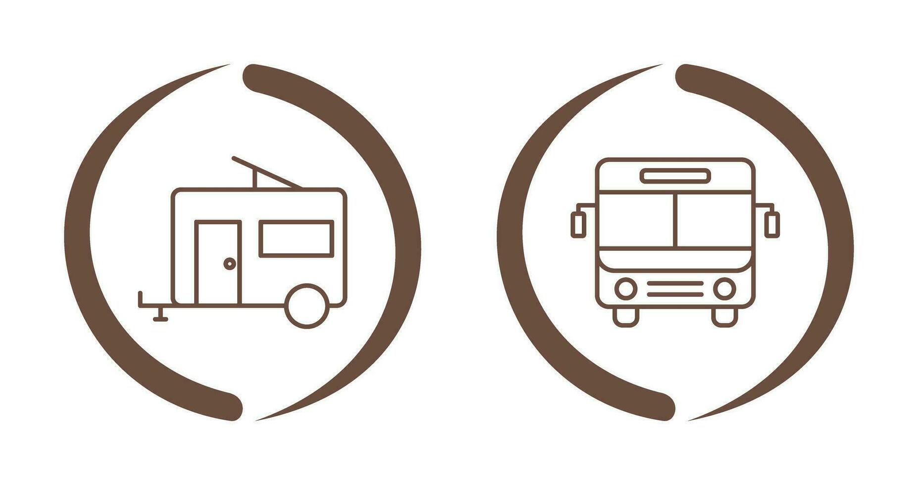 Bus and trailer Icon vector