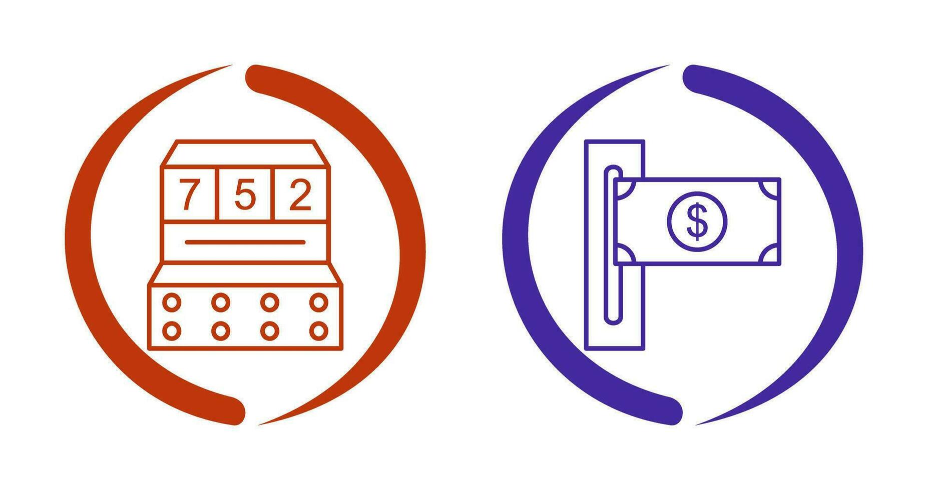 slot machine and slot of bills  Icon vector