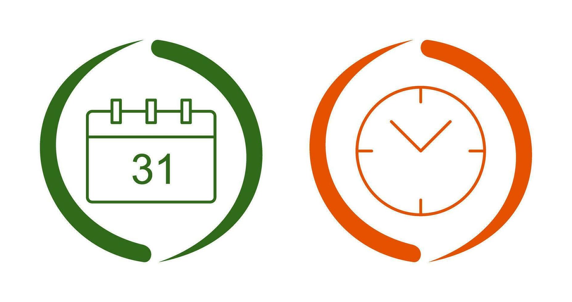 calendar and clock Icon vector