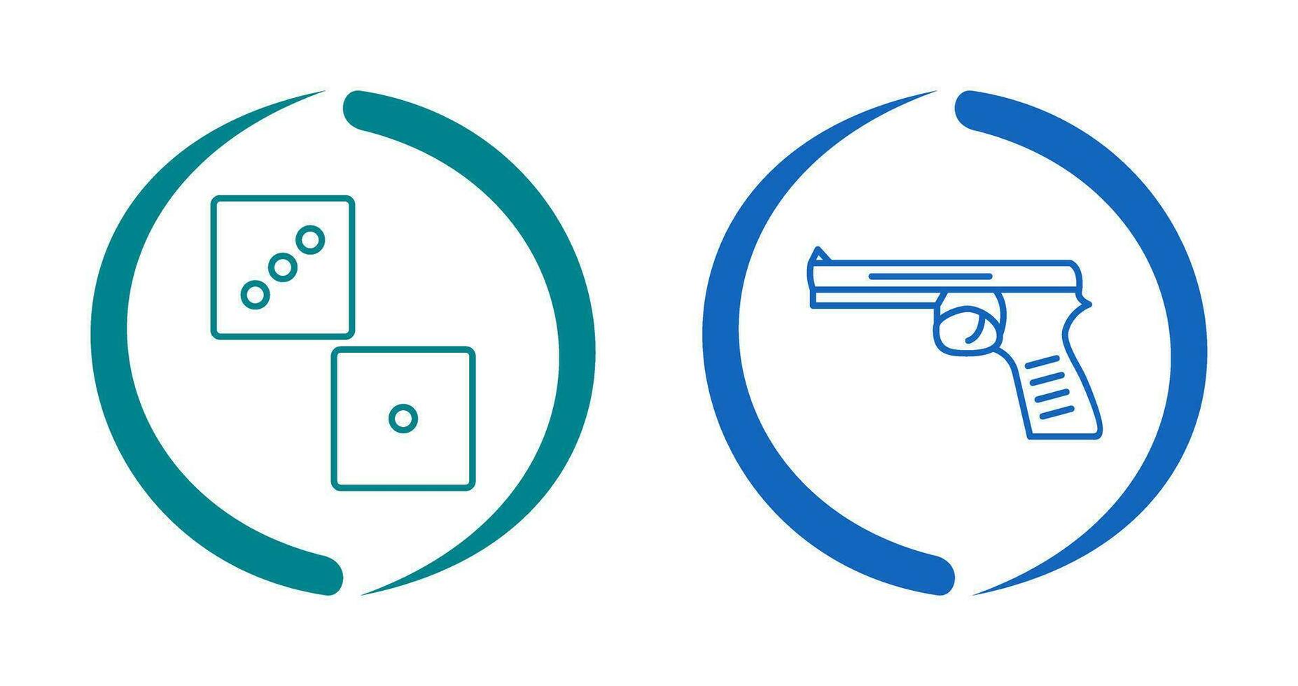 Dice and Pistol Icon vector