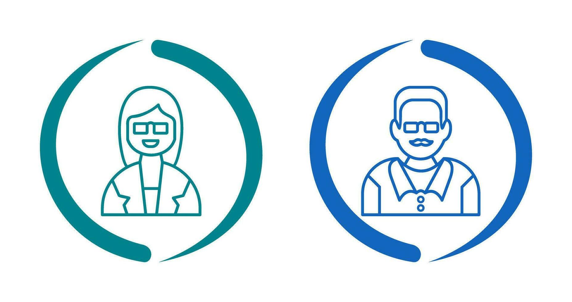 Female Professor and Male Professor Icon vector