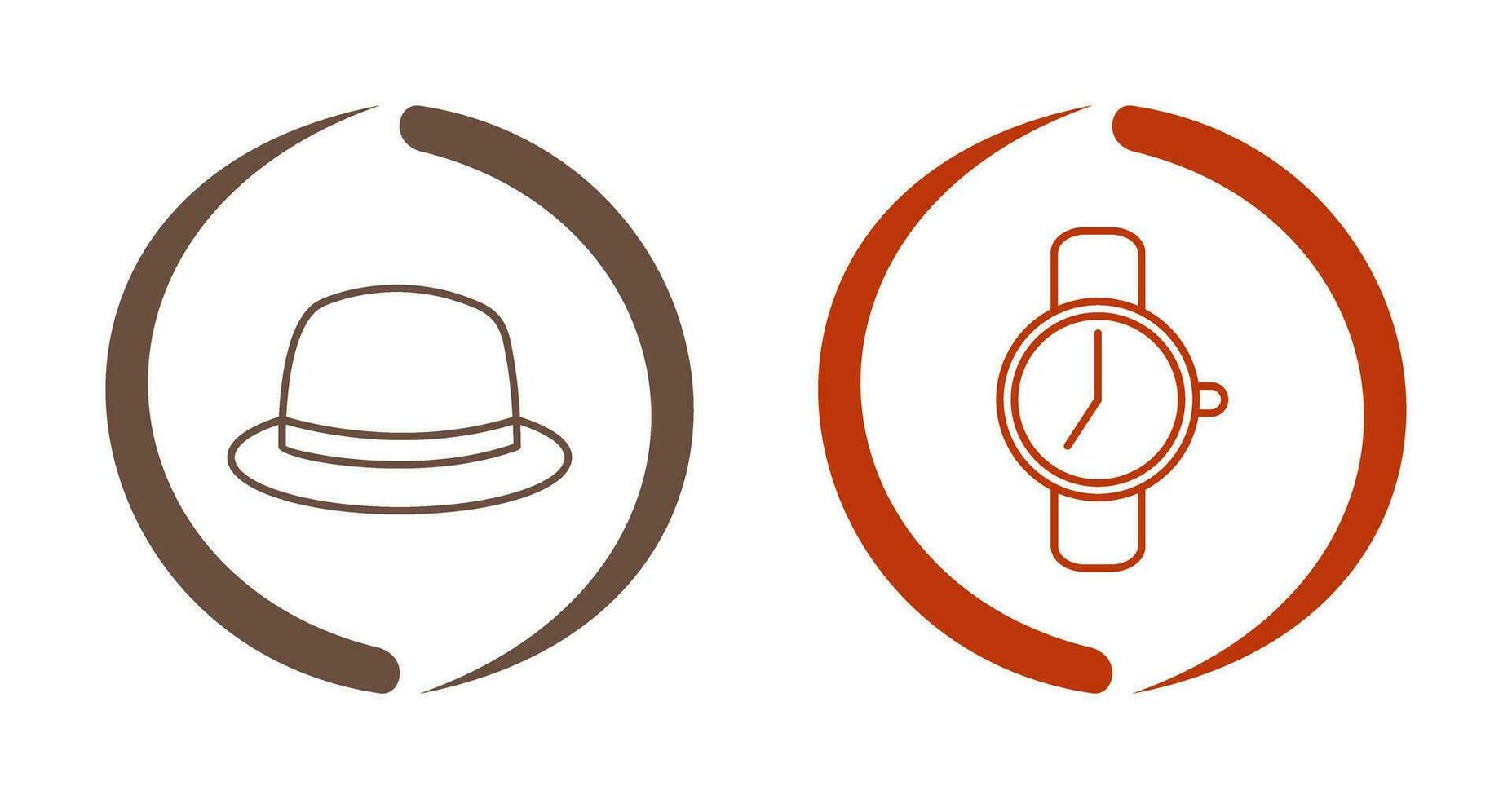 sombrero y reloj icono vector