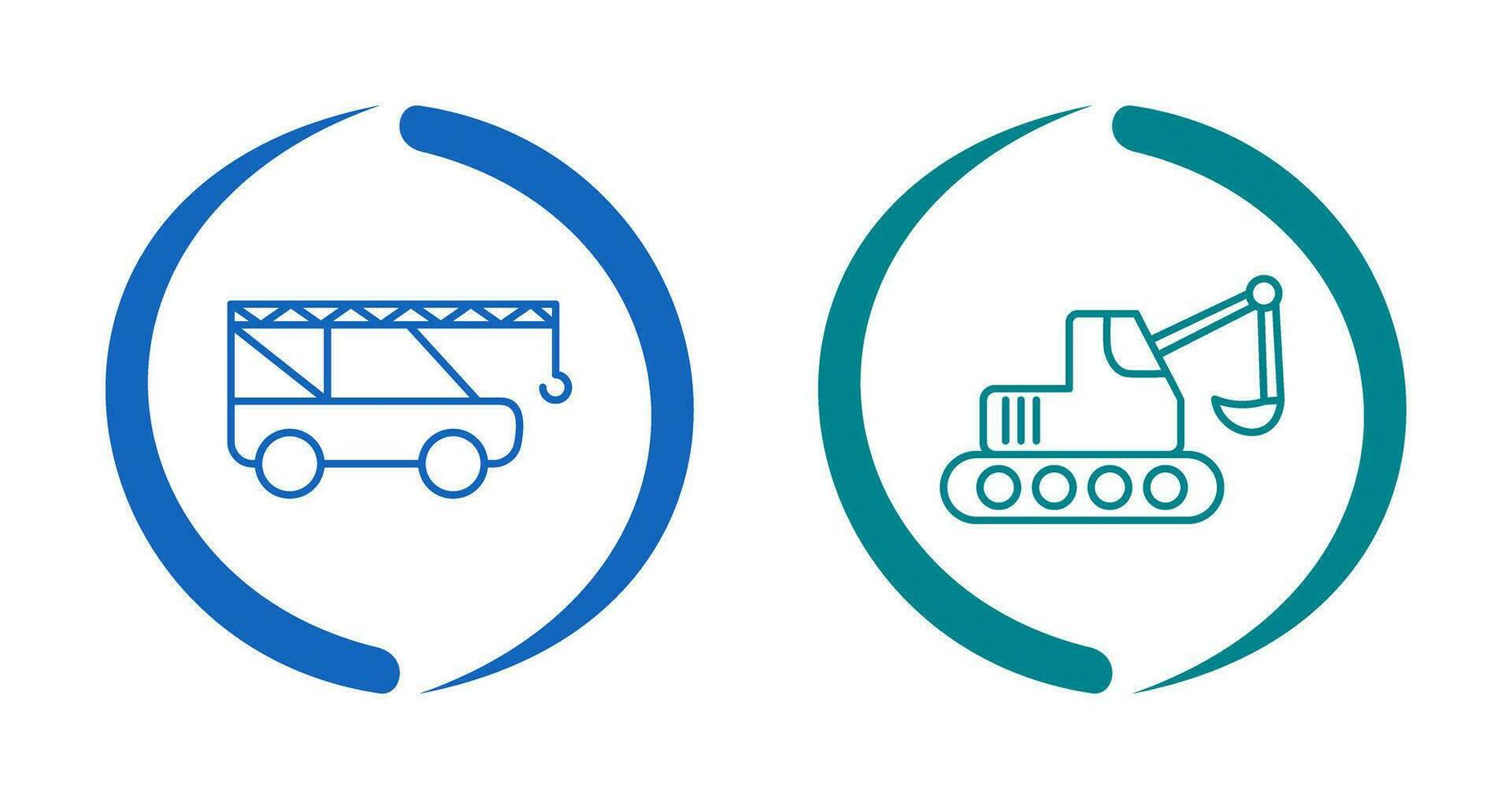 Crane and Escavator Icon vector