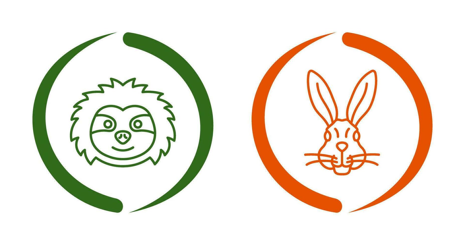 Sloth and Rabbit Icon vector