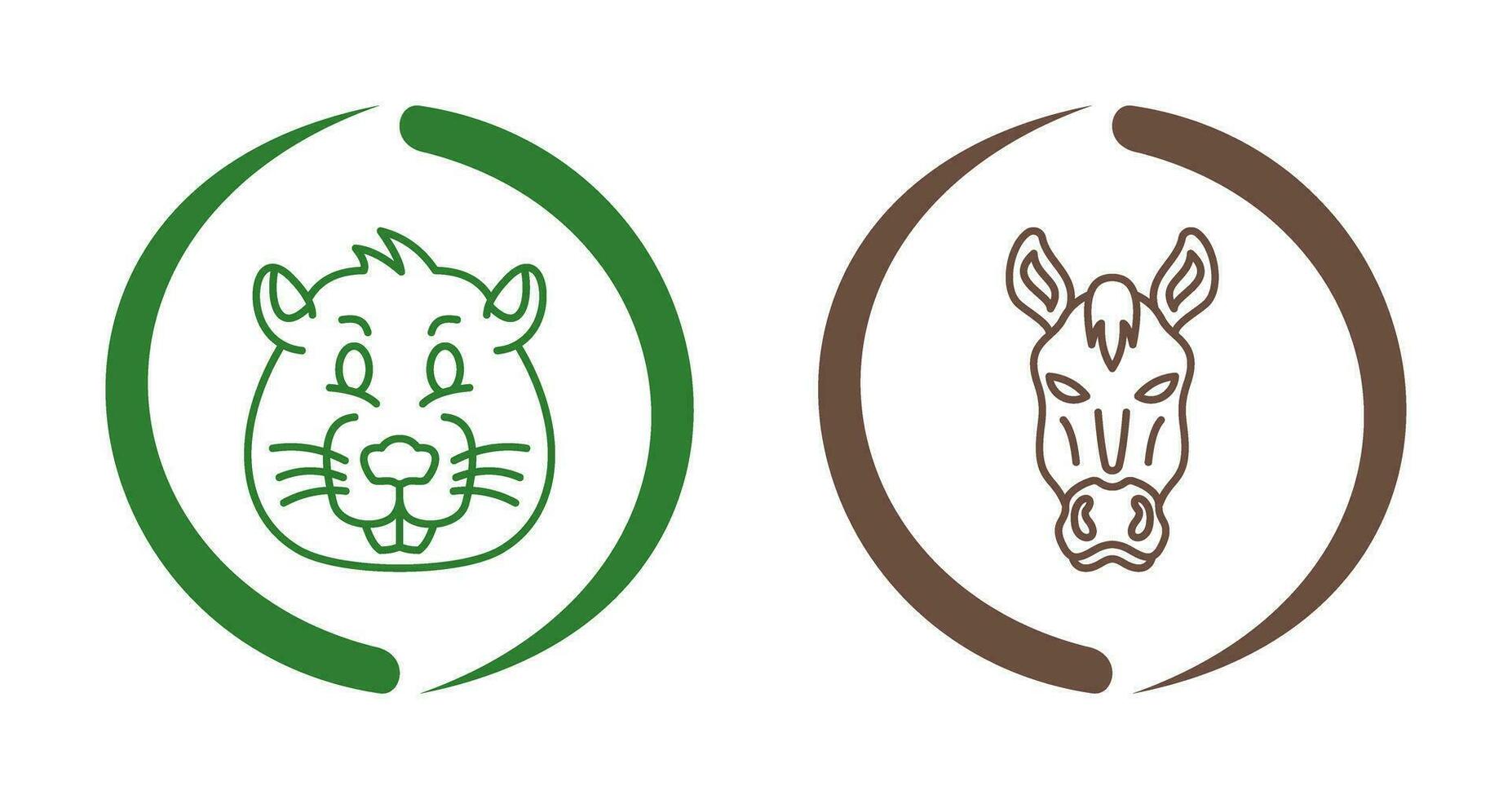 Beaver and Horse Icon vector