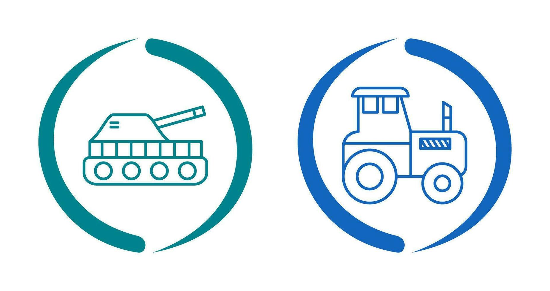 Tank and Tractor Icon vector