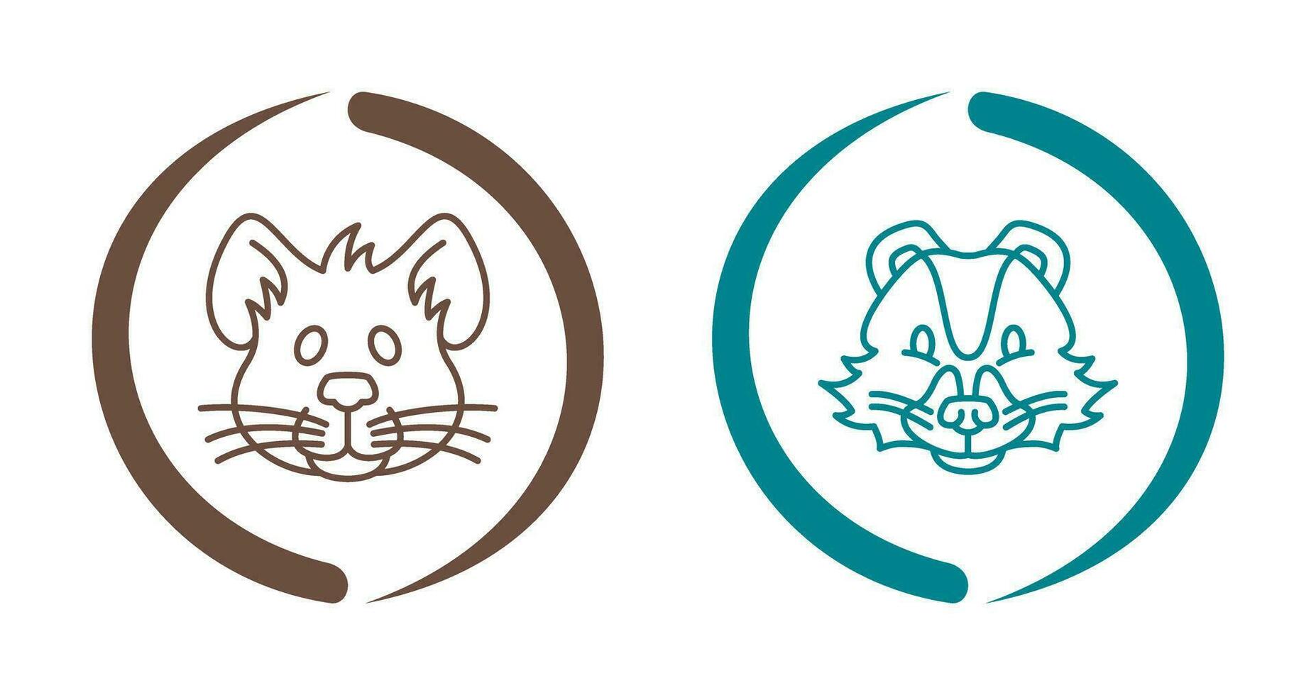 Mouse and Skunk Icon vector