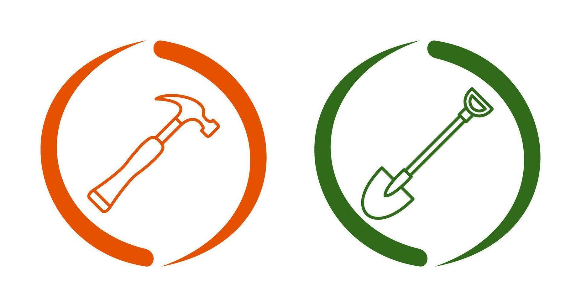 Shovel and Nail Icon vector