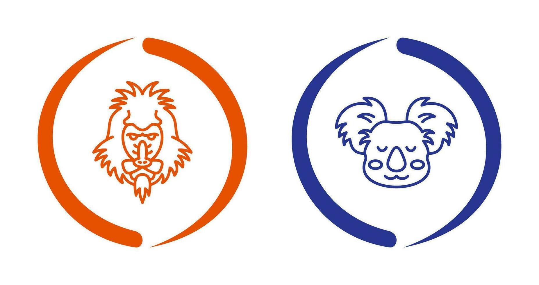Mandrill and Koala Icon vector