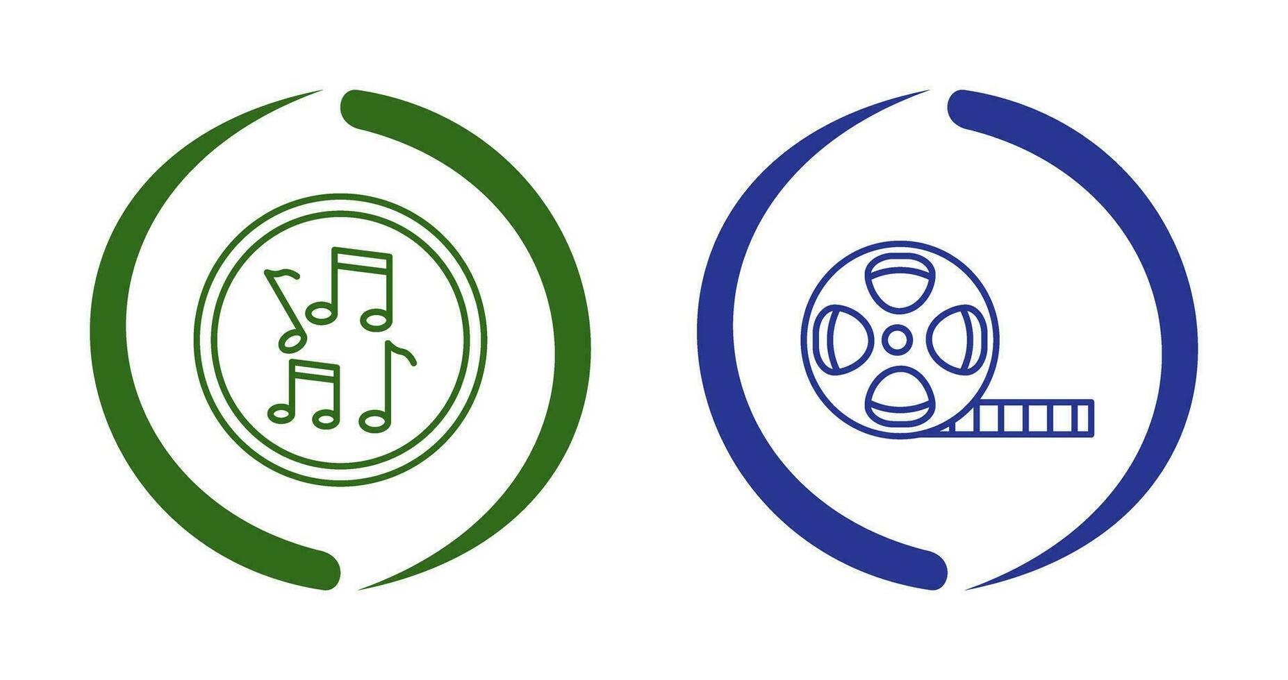Musical Notes AND Film Reel Icon vector