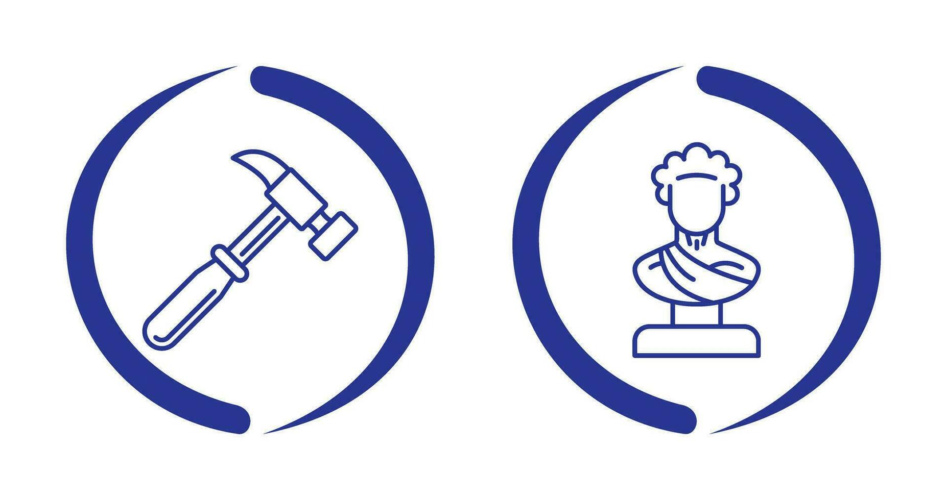 Hammer and Statue Icon vector