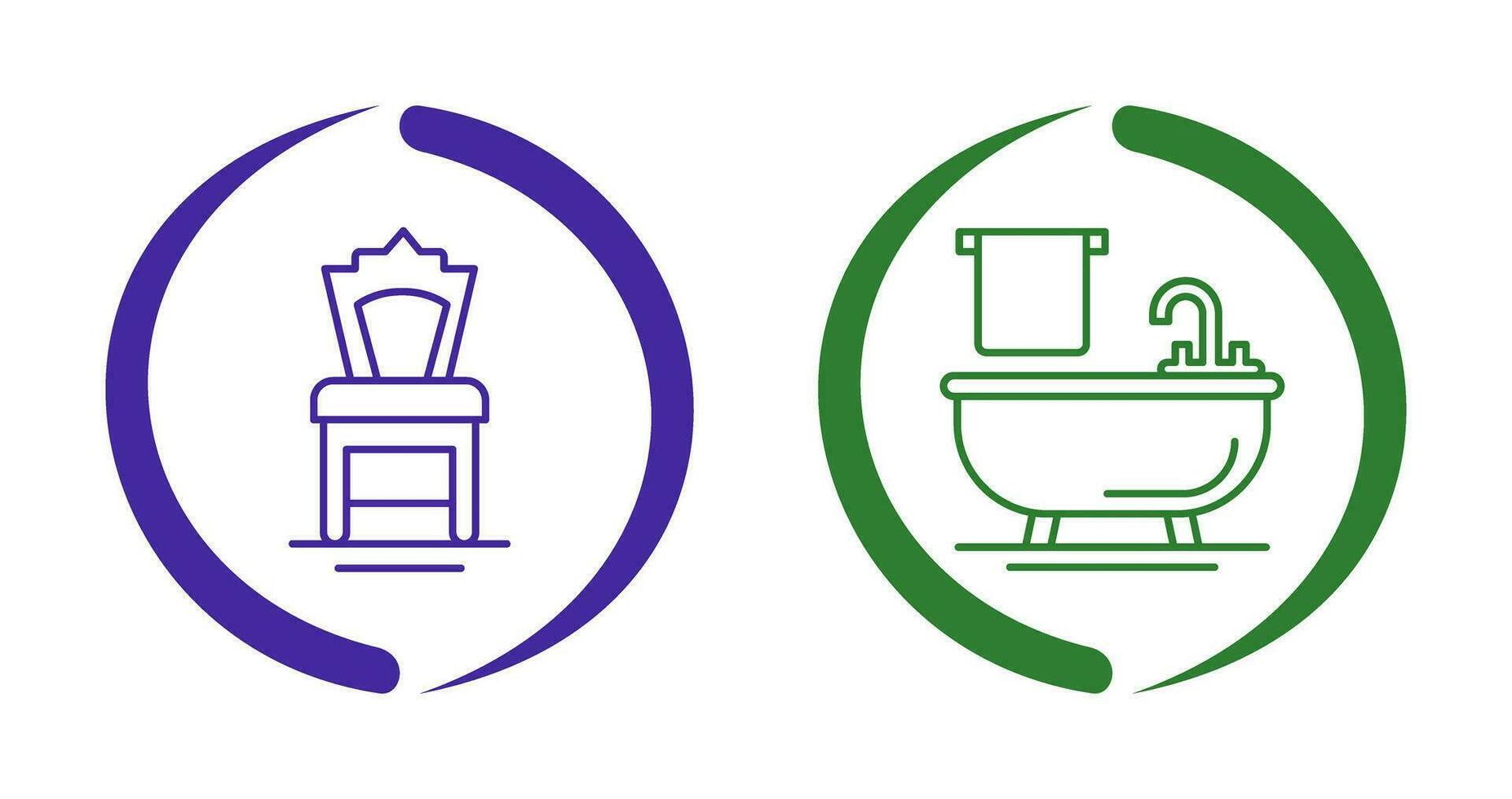 Chair and Bathtub Icon vector